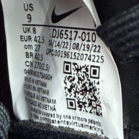 Nike Alpha Huarache NXT Black Metal Baseball Cleats DJ6517-010 Men’s Size 9 main image 8